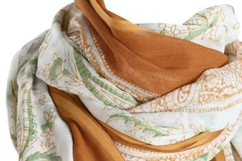 FOULARD COTON 100X180 MOUTARDE BO206423 2