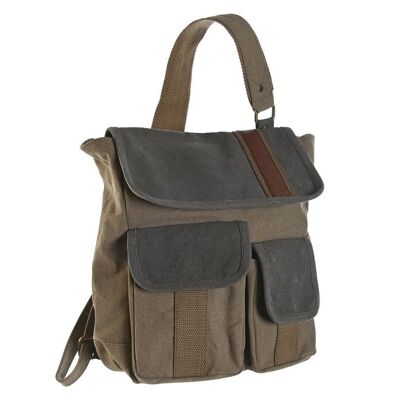 BOLSO BANDOLERA CANVAS CUERO 23X10X30 BEIGE BO206672