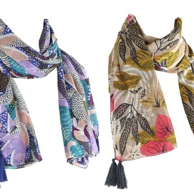 FOULARD COTONE 110X0,2X180 2 ASSORTIMENTI. BO207491