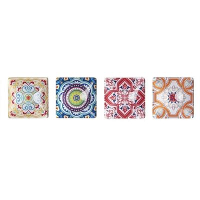 CALAMITA IN VETRO METALLO 4X4X1 MANDALA 6 ASSORTIMENTO IM207466