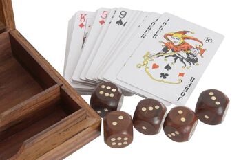 JEU SET 3 DÉS CARTES SHESHAM 13,5X13,5X4 JM184844 3