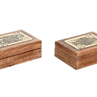 JUEGO DE MESA MANGO LATON 11X8,5X4 CARTAS 2 SURT. JM205658