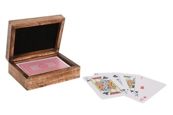 TABLE DE JEU MANCHE LAITON 11X8,5X4 CARTES 2 ASSORTIMENTS. JM205658 3