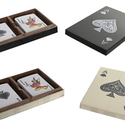 JUEGO SET 2 RESINA 18X12X3 CARTAS 2 SURT. JM206120