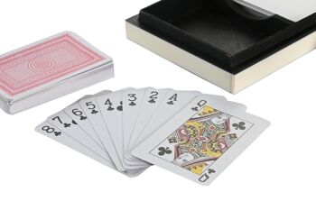 JEU SET 4 RESINE 23X11,5X3,5 CARTES BLANCHES JM206121 2