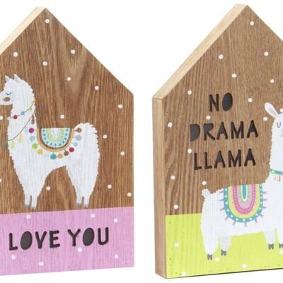 DECORACION LUMINOSA MDF 17X3,5X25 LLAMA 2 SURT. LA156416