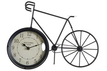 HORLOGE DE TABLE EN FER 34X11X25 VELO NOIR LD183403 1