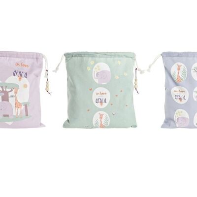 SAC EN TOILE DE COTON 24X2X26 LEON 3 ASSORTIMENTS. LI200431