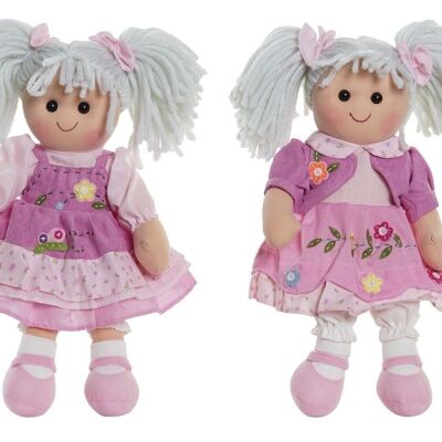 POLYESTER COTTON DOLL 24X10X35 FLOWERS 2 ASSORTMENTS. MN192357