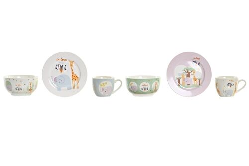 VAJILLA SET 3 PORCELANA 19X19X2 270ML 2 SURT. PC201106