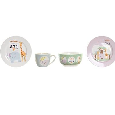 TABLEWARE SET 3 PORCELAIN 19X19X2 270ML 2 ASSORTMENTS. PC201106