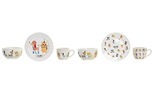 VAJILLA SET 3 PORCELANA 19X19X2 270ML 2 SURT. PC201107