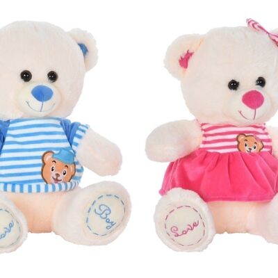 PELUCHE POLYESTER 27X20X30 OURS 2 ASSORTIS. PE196956