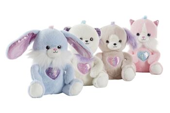 PELUCHE POLYESTER 14X14X20 ANIMAUX 4 ASSORTIMENTS. PE196966 2