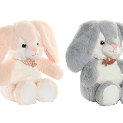 PELUCHE POLYESTER 26X23X28 LAPIN 2 ASSORTIS. PE203592