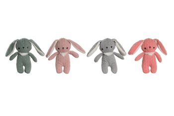 PELUCHE POLYESTER 15X10X14 LAPIN 4 ASSORTIMENTS. PE205620 1