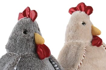 PELUCHE POLYESTER 20X20X28 POULES 2 ASSORTIES. PE206132 2