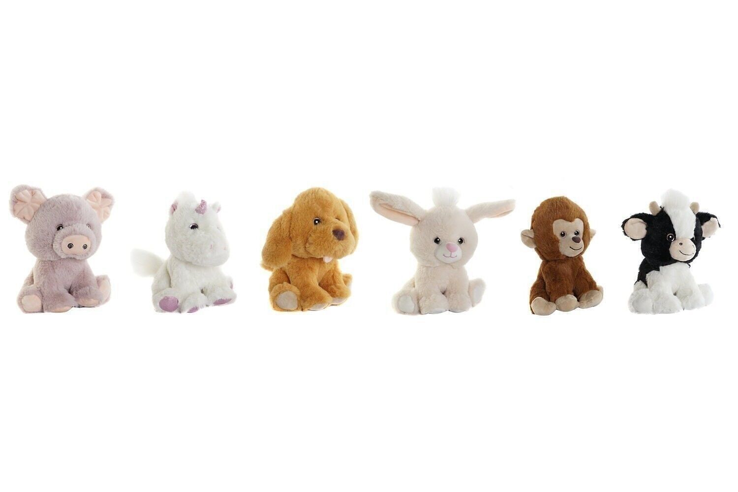 PELUCHE POLIESTERE 10X7X20 ANIMALI 6 ASSORTIMENTI. PE207454