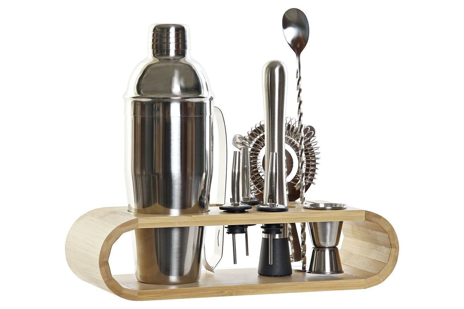 COCKTAIL-SET 9 BAMBUS INOX 9X9X25 750ML NATUR RC185257