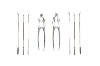 SET 8 USTENSILES INOX 3X3X15 ARGENT FRUITS DE MER RC185260 1