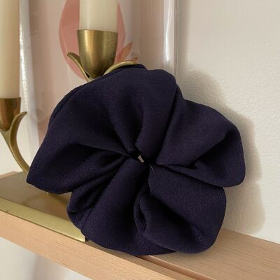 Scrunchie Agatha - seta blu navy