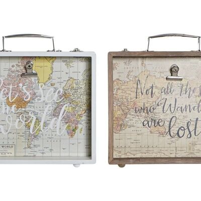 PHOTO FRAME MDF 25X4X22 WORLD MAP 2 ASSORTED. RC191654