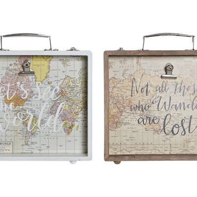 PHOTO FRAME MDF 25X4X22 WORLD MAP 2 ASSORTED. RC191654