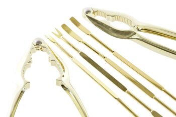 SET 8 USTENSILES INOX 3X3X15 FRUITS DE MER DORÉ RC199420 2