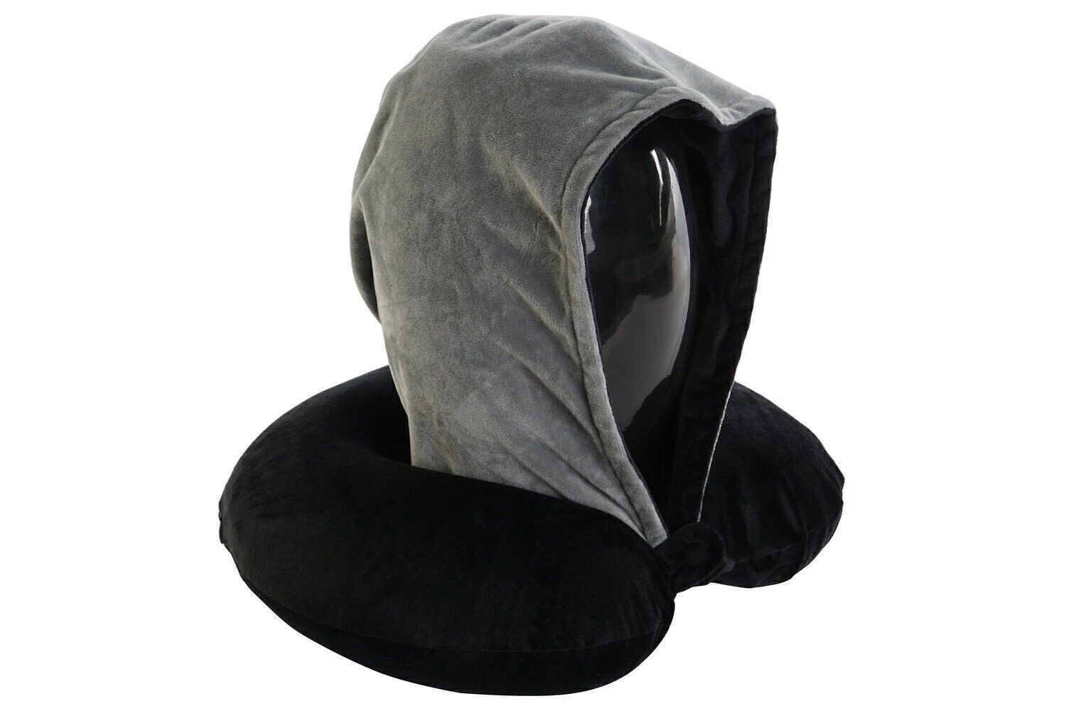 POLYESTER TRAVEL CUSHION 30X10X32 BLACK HOOD RC208034