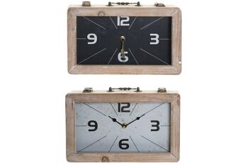 HORLOGE DE TABLE MDF VERRE 30X6X20 2 ASSORTIMENTS. RE163372 3