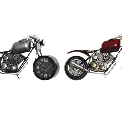 IRON TABLE CLOCK 44X13,5X23 MOTORCYCLE 2 SURT. RE180002