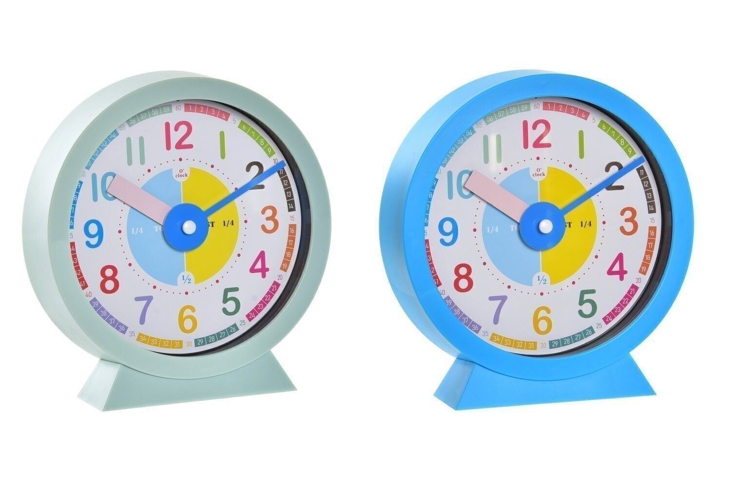 OROLOGIO DA TAVOLO PVC VETRO 15X4X16,5 2 ASSORTIMENTI. RI196358