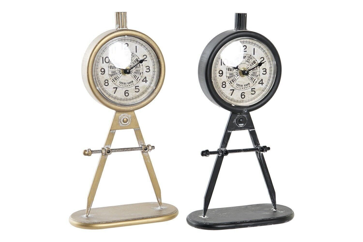 OROLOGIO DA TAVOLO PVC FERRO 17X8X31 COMPAS 2 ASSORTIMENTO. RE199318