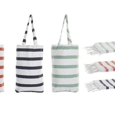 SERVIETTE SET 2 COTON 90X1X180 AVEC SAC 3 ASSORTIMENTS. TX179873