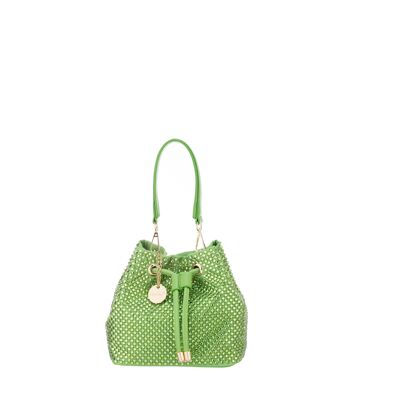 Alex Max GREEN strass bucket bag