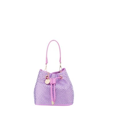 Alex Max PURPLE Strass bucket bag