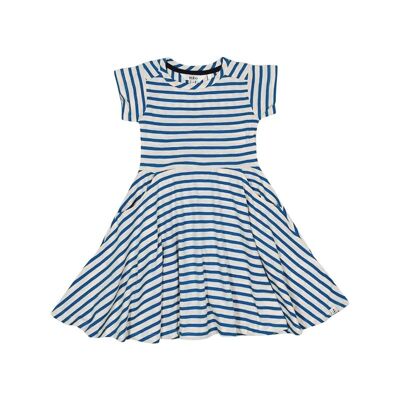Shelby-Kleid mit kräftigen blauen Streifen