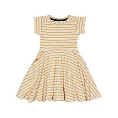 Shelby-Kleid mit gelben Streifen