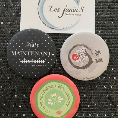 3 Magnets Zen/Maintenant/ Tu n'as pas besoin d'être parfaite