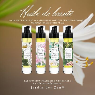 FLOWER POWER KIT Aceite de belleza multifunción - Fabricación artesanal y francesa - Vegano