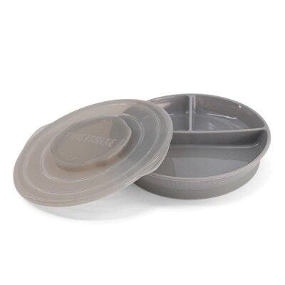 PLATO DIVIDIDO TWISTSHAKE 6+M GRIS PASTEL