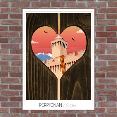 Perpignan Le Castillet 30x42 cm poster • Travel Poster