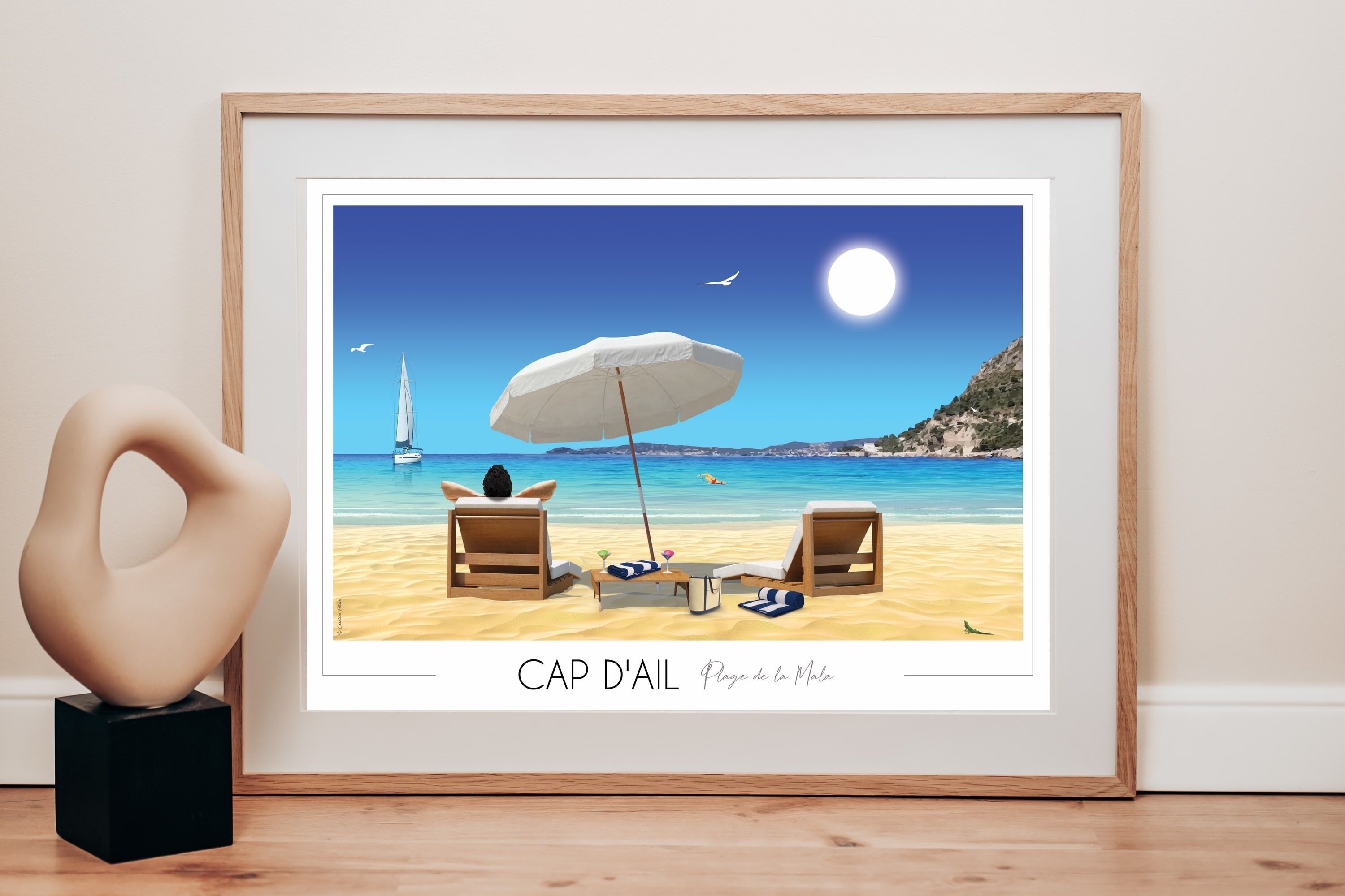 Mala Cap d'Ail Beach Poster 30x42 cm • Poster di viaggio