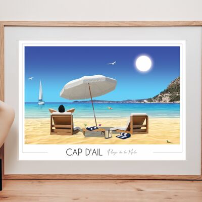 Mala Cap d'Ail Beach Poster 30x42 cm • Poster di viaggio