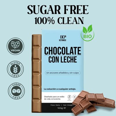 BARRA DE CHOCOLATE - PARA VEGANOS Y CELIACOS - 100% LIMPIA - SIN AZÚCAR