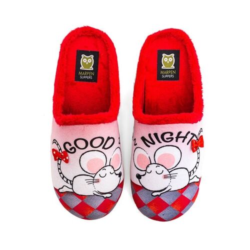 Slippers "Good Night" Rojo