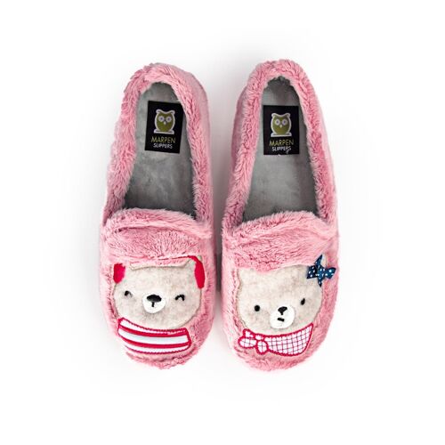 Slippers Bear Couple Camping Rosa