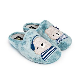 Chaussons Ours Couple Bleu Clair 2