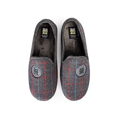 Camping Slippers Checked Gray