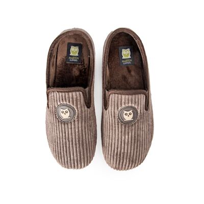 Brown Corduroy Camping Slippers